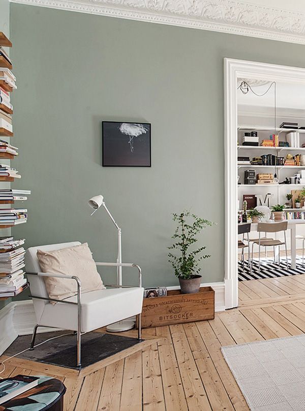 Sage Green Walls - Oleander + Palm -   17 sage green living room walls ideas