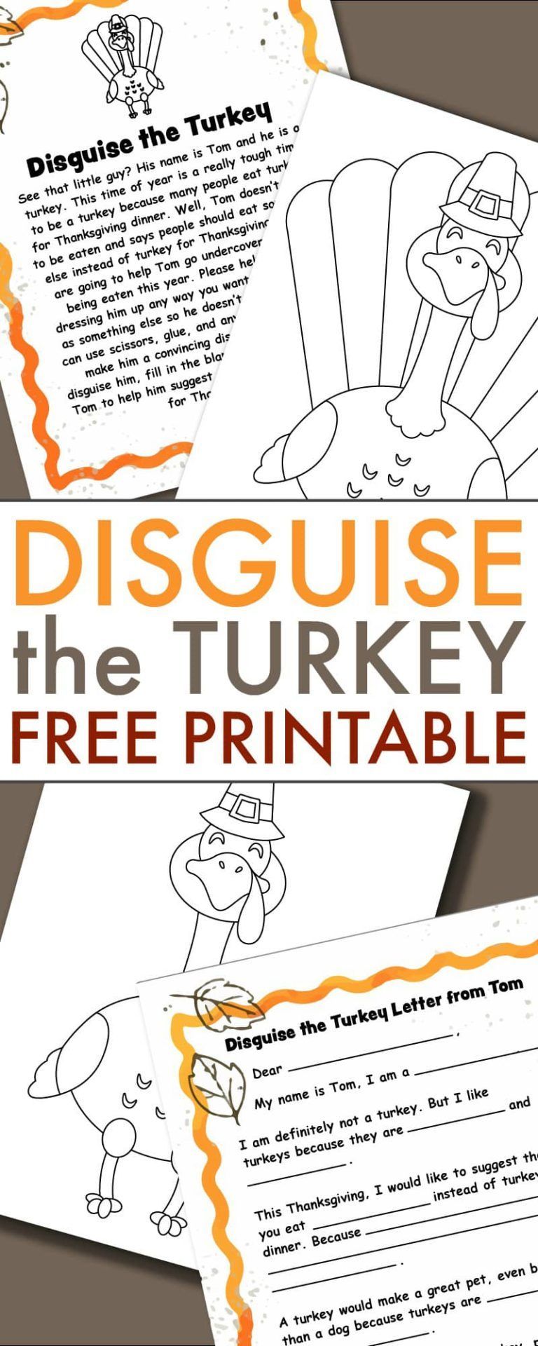 A Turkey in Disguise Project Free Printable Template -   17 turkey disguise project kindergartens template ideas