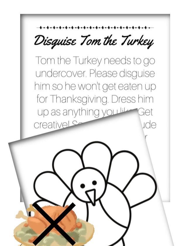 Tom the Turkey Free Printables | Turkey in Disguise Turkey Template and Instructions -   17 turkey disguise project kindergartens template ideas