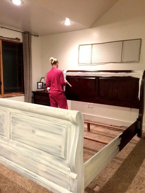 Painting and Distressing Furniture 101- Bringing Farmhouse Style Home -   18 diy Bed Frame painting ideas