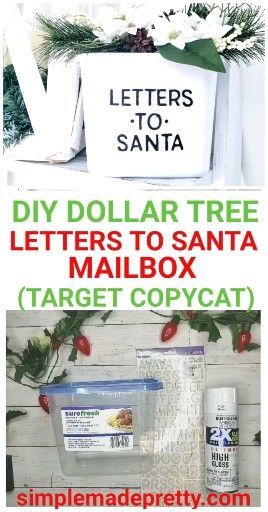 DIY LETTERS TO SANTA MAILBOX -   18 diy christmas decorations dollar tree 2020 ideas