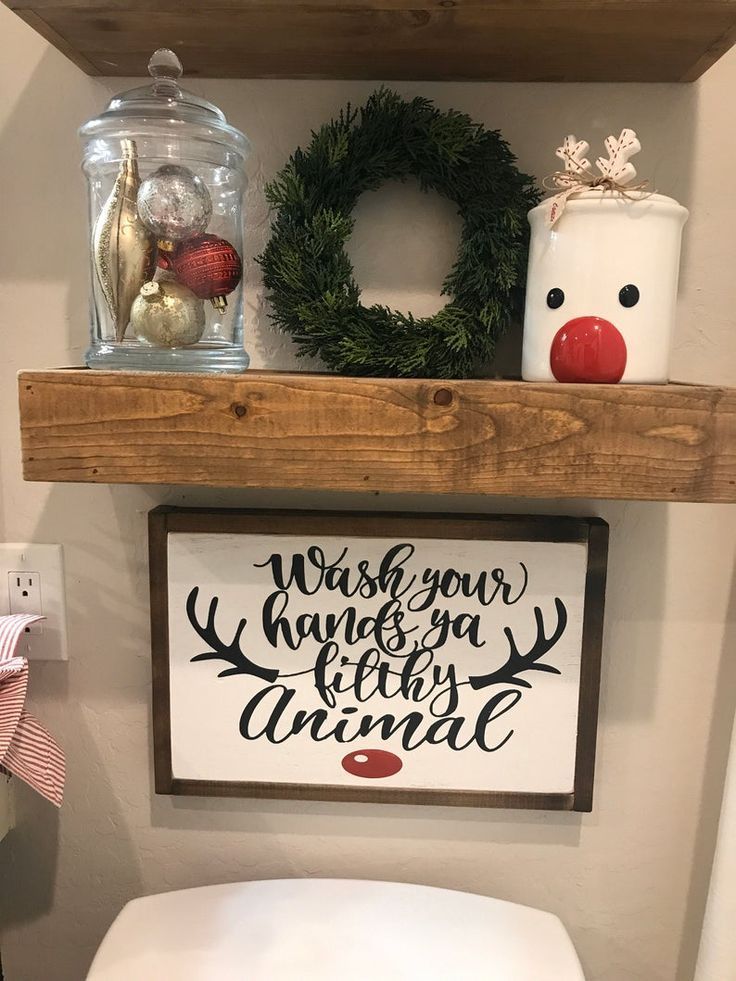 Wash your hands ya filthy animal reindeer Funny Christmas | Etsy in 2020 | Christmas bathroom, Chris -   18 diy christmas decorations for home wall ideas