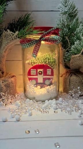 Christmas farmhouse color changing light up mason jar with remote control. -   18 diy Christmas mason jars ideas