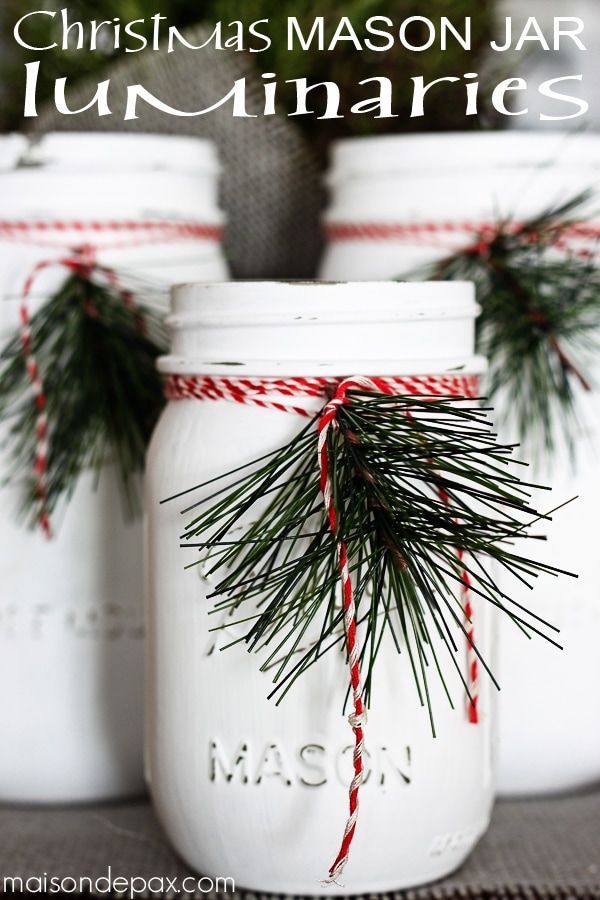 Christmas Mason Jar Luminaries -   18 diy Christmas mason jars ideas