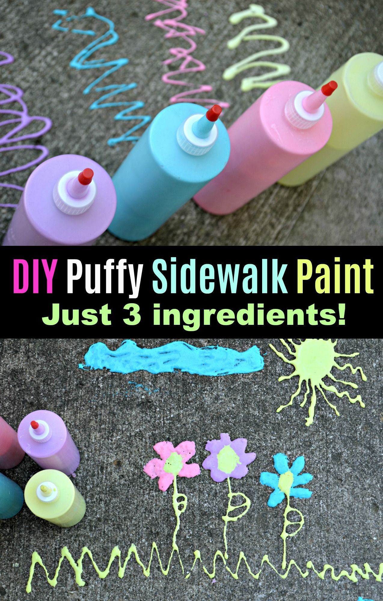 3 Ingredient DIY Puffy Sidewalk Paint - Hip2Save -   18 diy projects for kids boys ideas