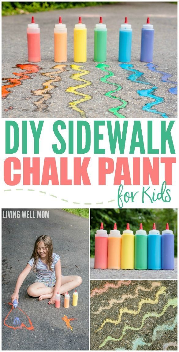 DIY Sidewalk Chalk Paint for Kids in Less than 5 Minutes -   18 diy projects for kids boys ideas