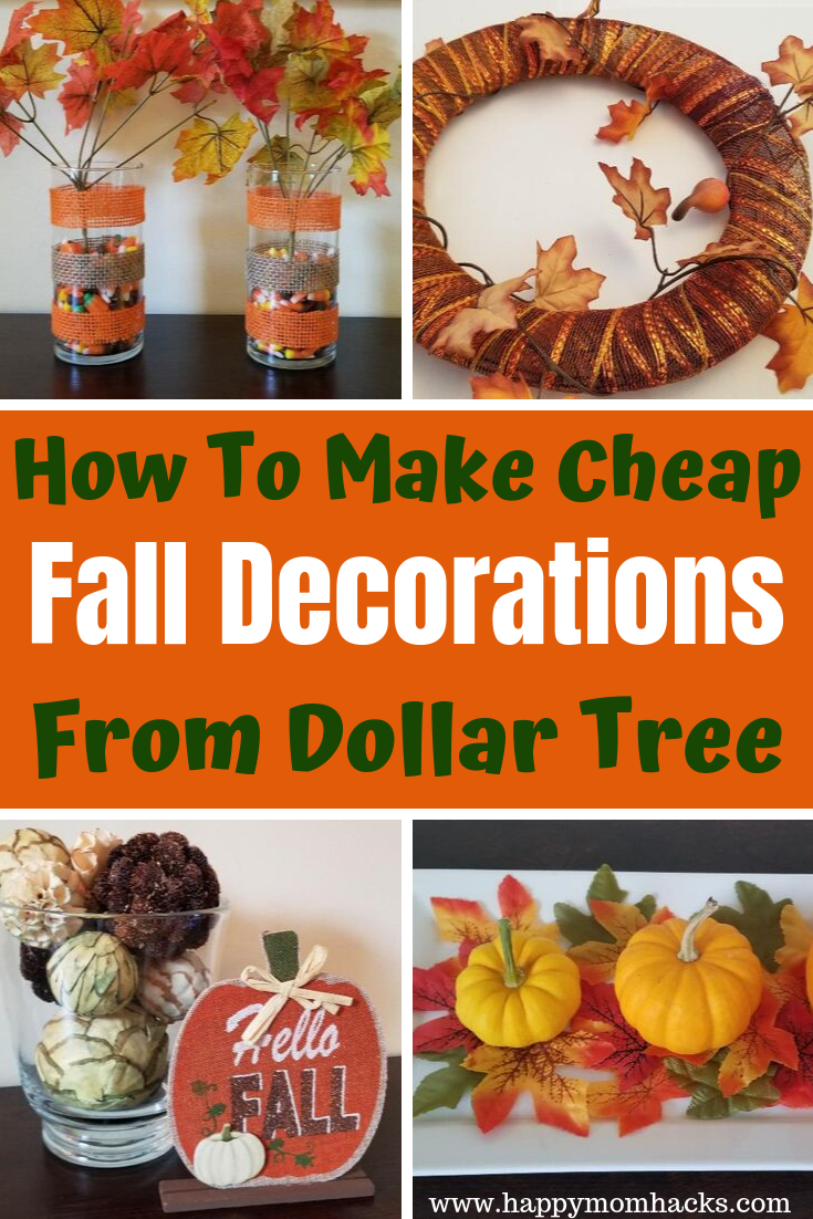 How to Make Cheap Fall Decorations from Dollar Tree | Happy Mom Hacks -   18 diy thanksgiving crafts for adults ideas
