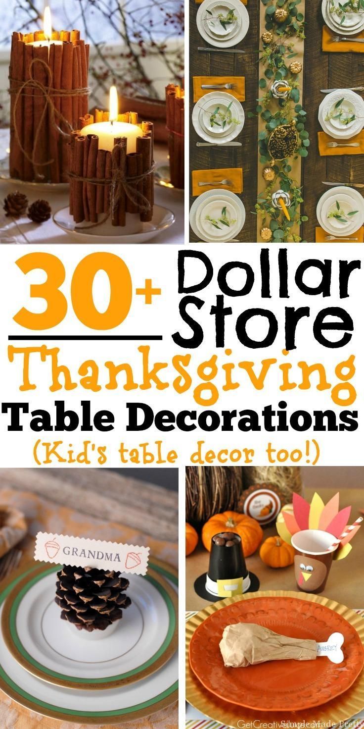 DIY Dollar Store Thanksgiving Table Decorations (Kid's table decor too!) -   18 diy thanksgiving crafts ideas