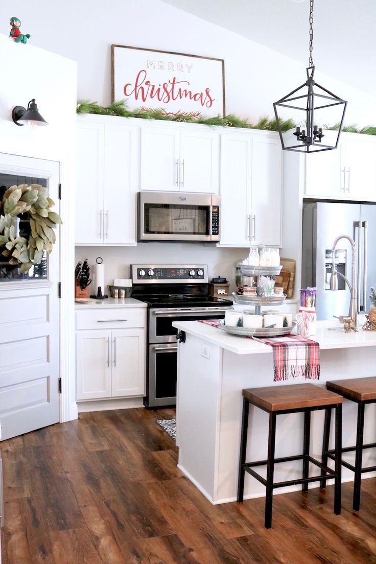 Christmas Kitchen and Home Tour - SUGAR MAPLE notes -   18 farmhouse decorations for above kitchen cabinets ideas