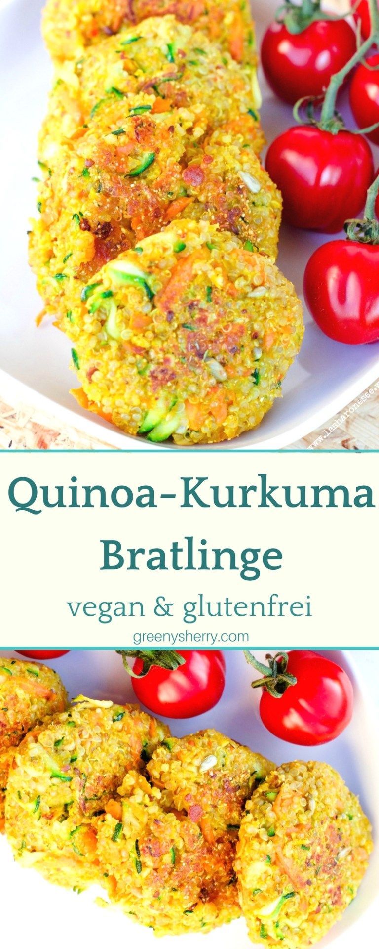 Knusprige Quinoa - Kurkuma Bratlinge (vegan & glutenfrei) - Greeny Sherry - Vegane Rezepte & gr?n(er)leben | vegan food & life -   18 fitness Food vegetarisch ideas