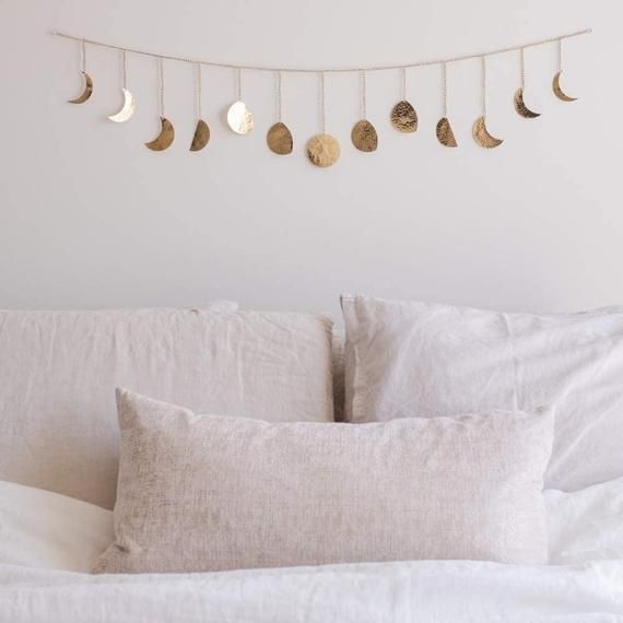 Moon Decor Wall Decorations | Handmade Hammered Detailing | Boho Accents Wall Decor | Moon Phases Wa -   18 home decor diy crafts bedrooms ideas