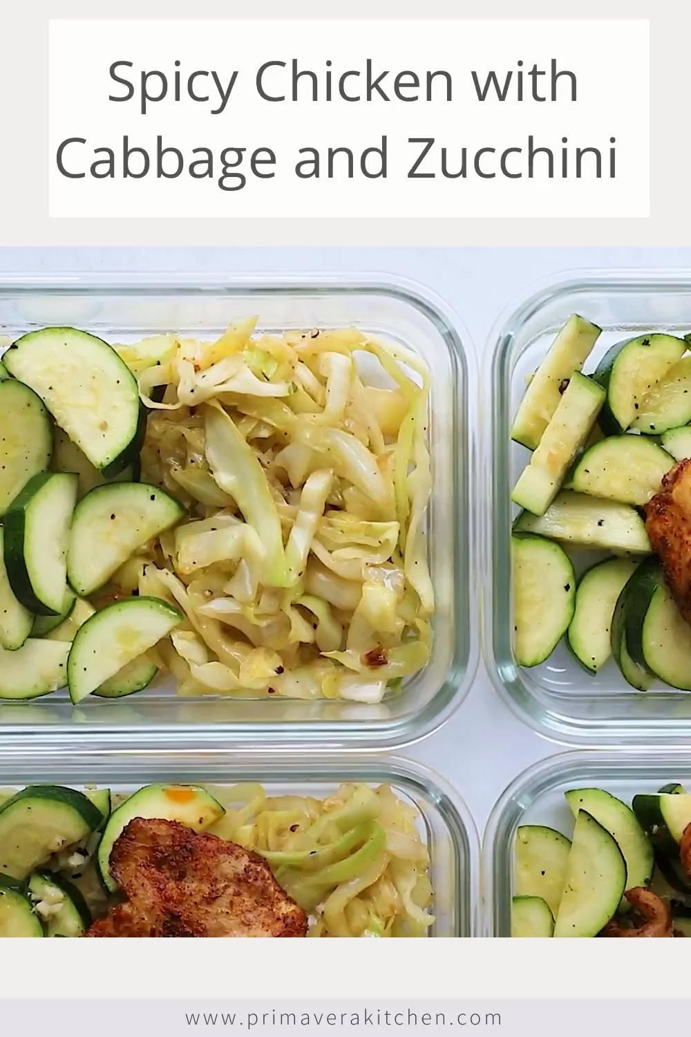 Spicy Chicken with Sauteed Cabbage and Zucchini Bowls -   18 meal prep recipes for beginners ideas