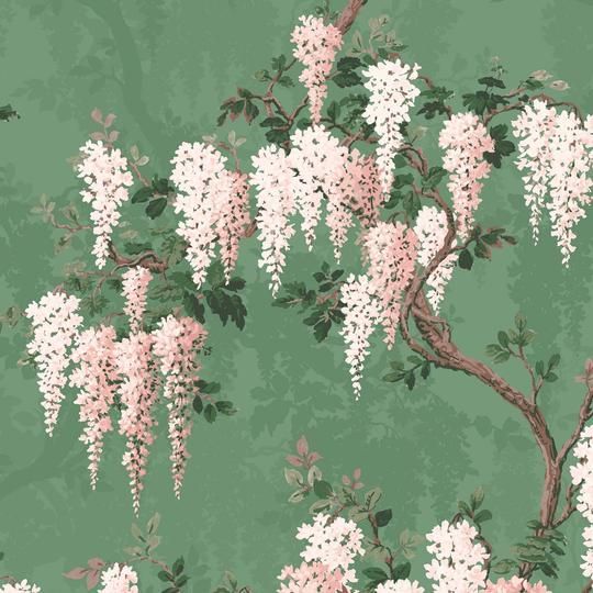 Bright Wisteria  Wallpaper By Woodchip & Magnolia -   18 sage green aesthetic vintage wallpaper ideas