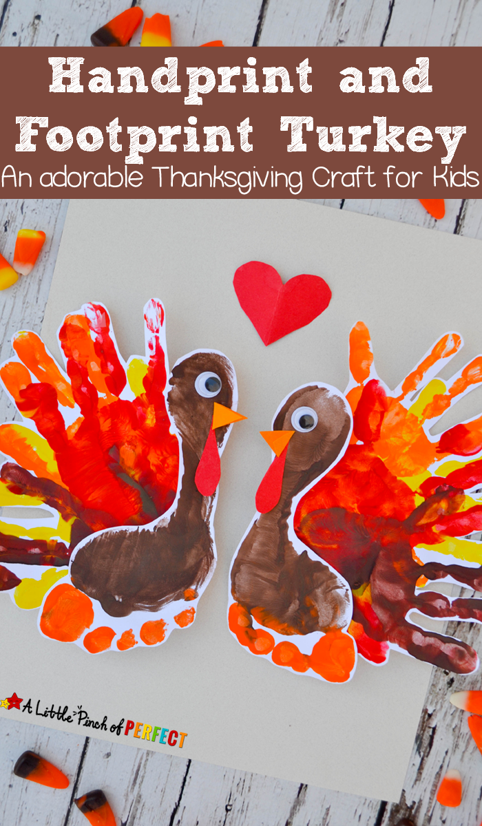 Handprint and Footprint Turkey: An adorable Thanksgiving Craft for Kids - -   18 thanksgiving crafts for kids toddlers ideas