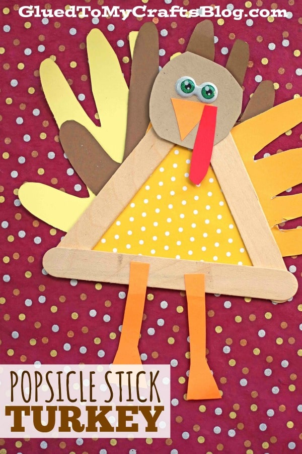 Popsicle Stick Turkey Friend - Kid Craft For Thanksgiving -   18 thanksgiving crafts for kids toddlers ideas