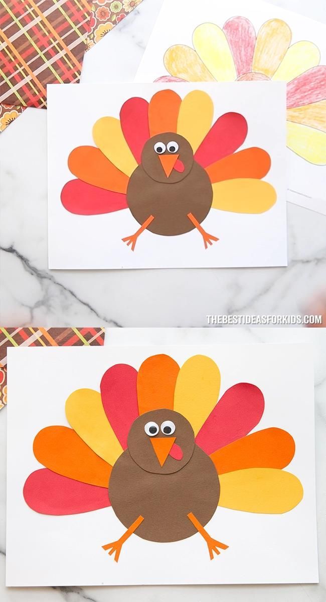Turkey Template (Free Printables) - The Best Ideas for Kids -   18 thanksgiving crafts for kids toddlers ideas