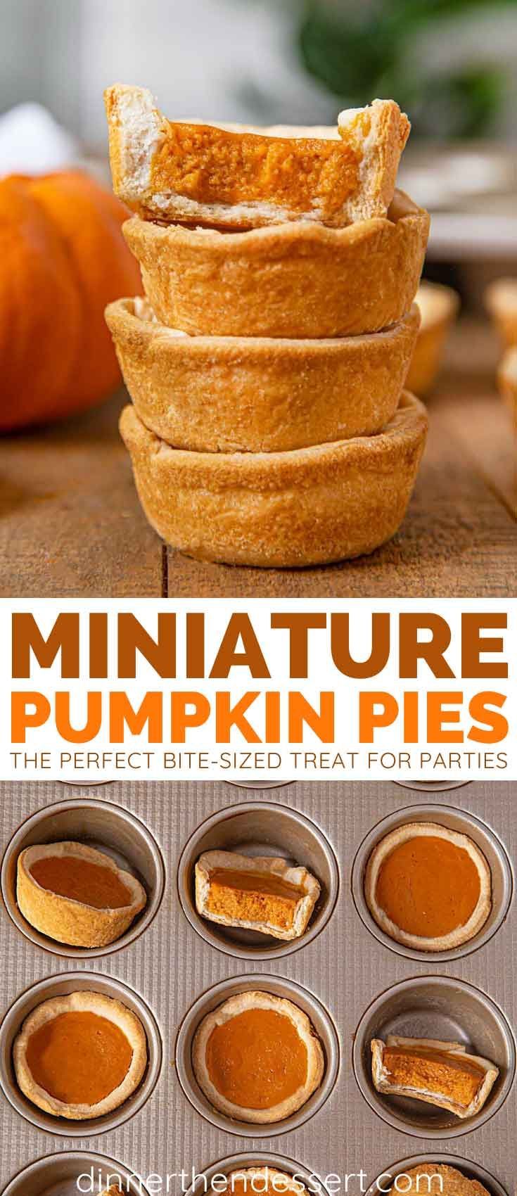 Mini Pumpkin Pie Recipe (Done in 30 minutes!) - Dinner, then Dessert -   18 thanksgiving desserts pie minis ideas