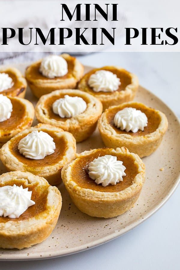 Mini Pumpkin Pies in Muffin Cups (small Pumpkin Pie) - Dessert for Two -   18 thanksgiving desserts pie minis ideas