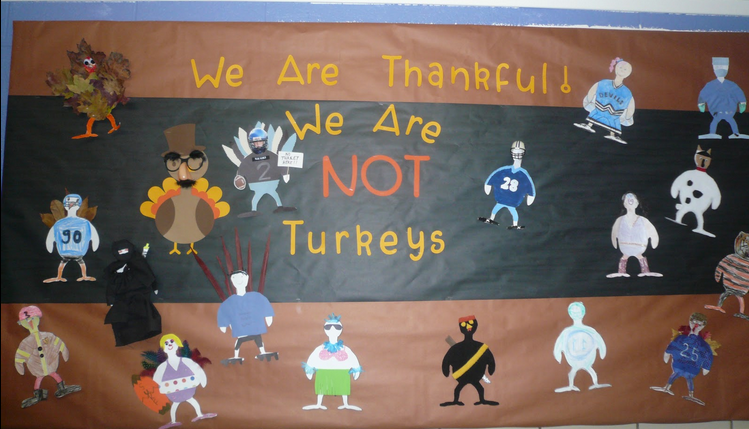 We Are Thankful We're Not Turkeys! - Thanksgiving Bulletin Board -   18 turkey disguise project template student ideas
