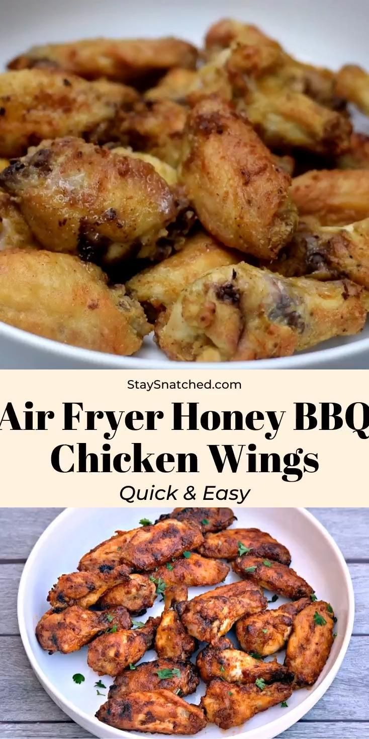 Easy, Air Fryer Honey BBQ Chicken Wings -   19 air fryer recipes chicken boneless wings ideas