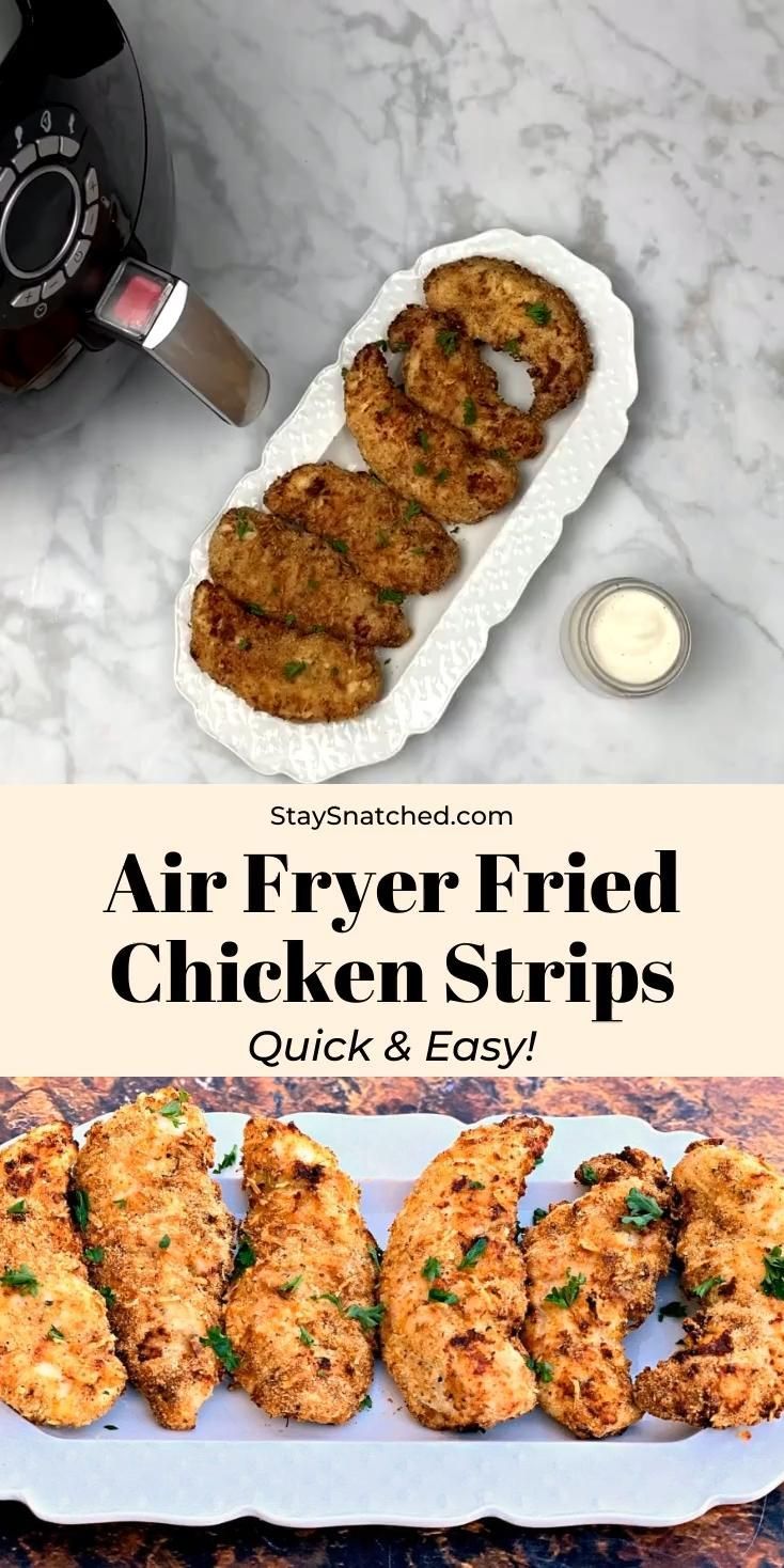 Easy Air Fryer Parmesan Breaded Fried Chicken Tenders (Strips) -   19 air fryer recipes chicken tenders keto ideas