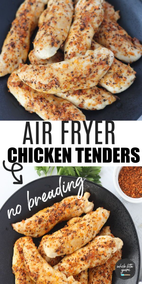 Healthy Air Fryer Chicken Tenders (No Breading) - Whole Lotta Yum -   19 air fryer recipes chicken tenders keto ideas