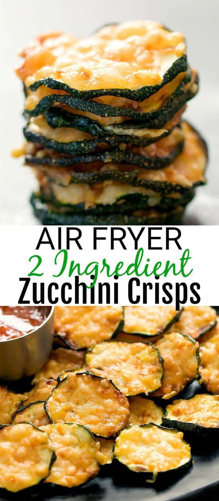 Air Fryer 2 Ingredient Parmesan Zucchini Crisps -   19 air fryer recipes easy snacks ideas