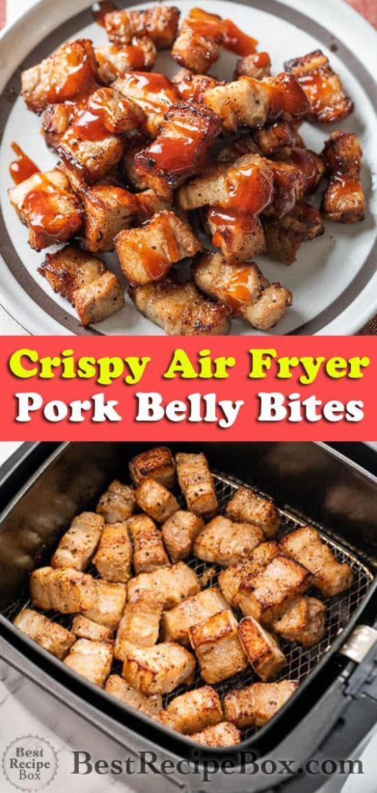 Air Fryer Pork Belly Bites are Crispy! with BBQ Sauce | Best Recipe Box -   19 air fryer recipes healthy low sodium ideas