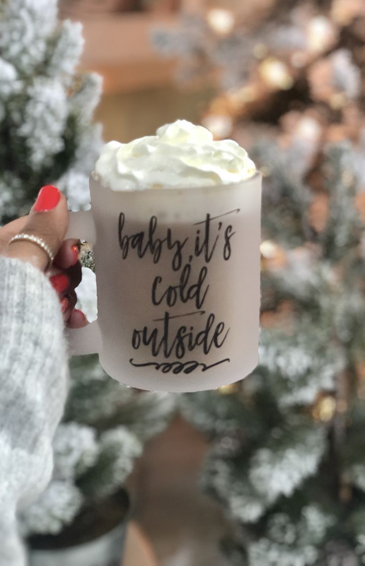 Baby, It's Cold Outside Frosted Mug -   19 christmas ideas