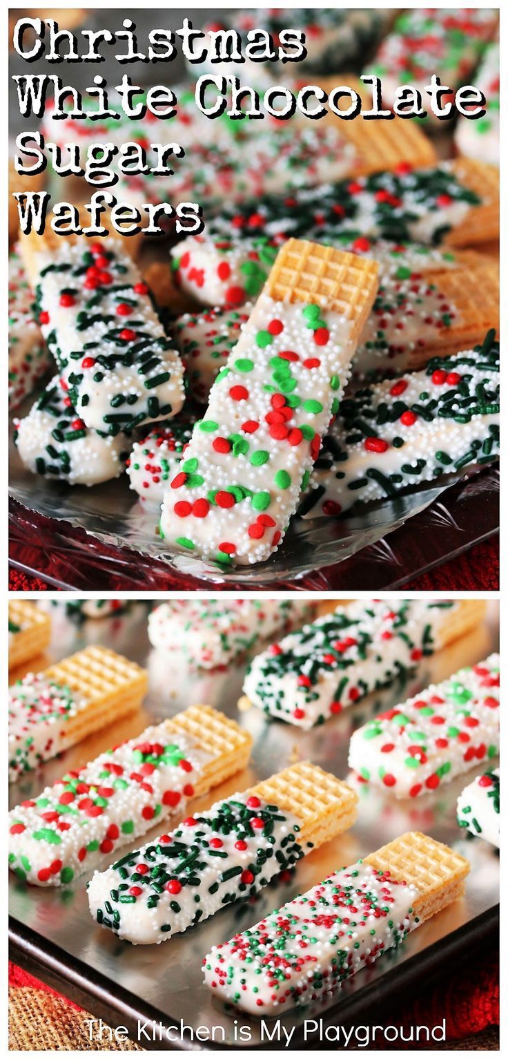 Christmas White Chocolate-Dipped Sugar Wafers -   19 christmas ideas