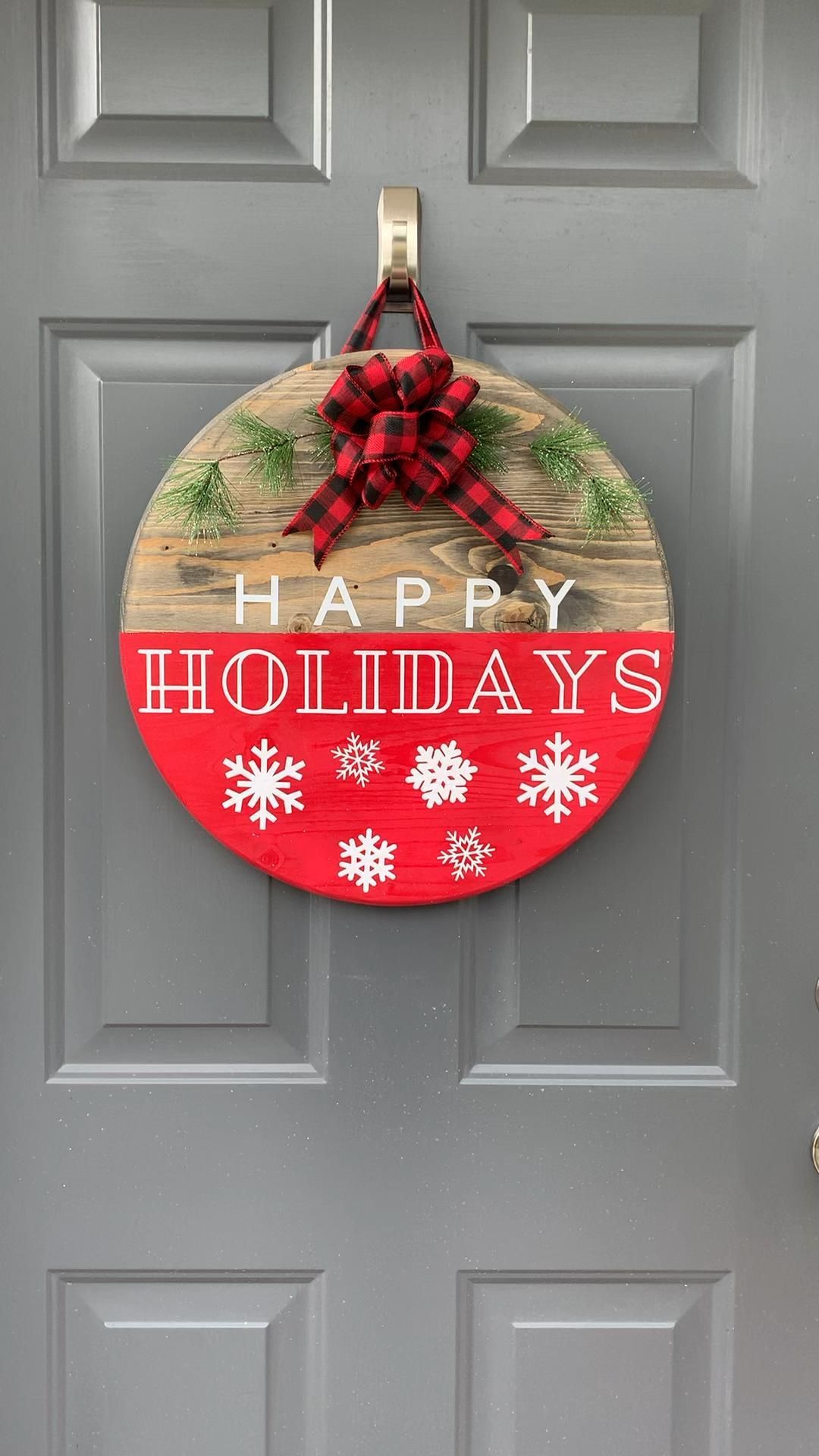 Holiday Door Hanger Snowflake Door Hanger Happy Holidays | Etsy -   19 christmas ideas