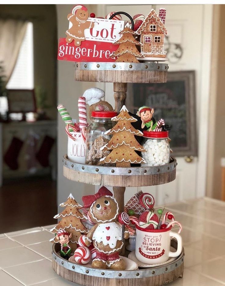 Gingerbread Tiered Tray -   19 christmas ideas