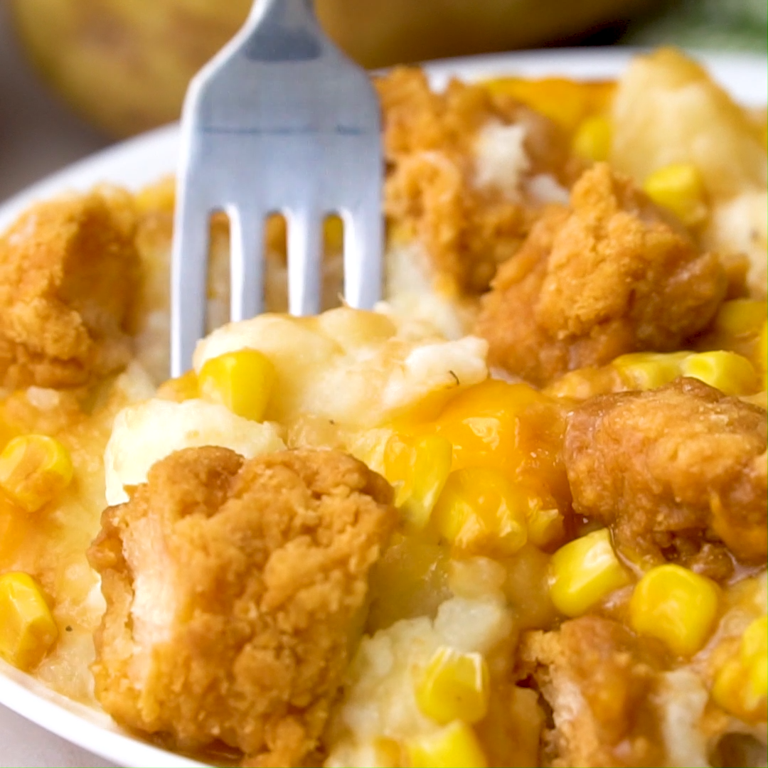 Mashed Potato Casserole with Crispy Chicken -   19 dinner recipes easy quick ideas