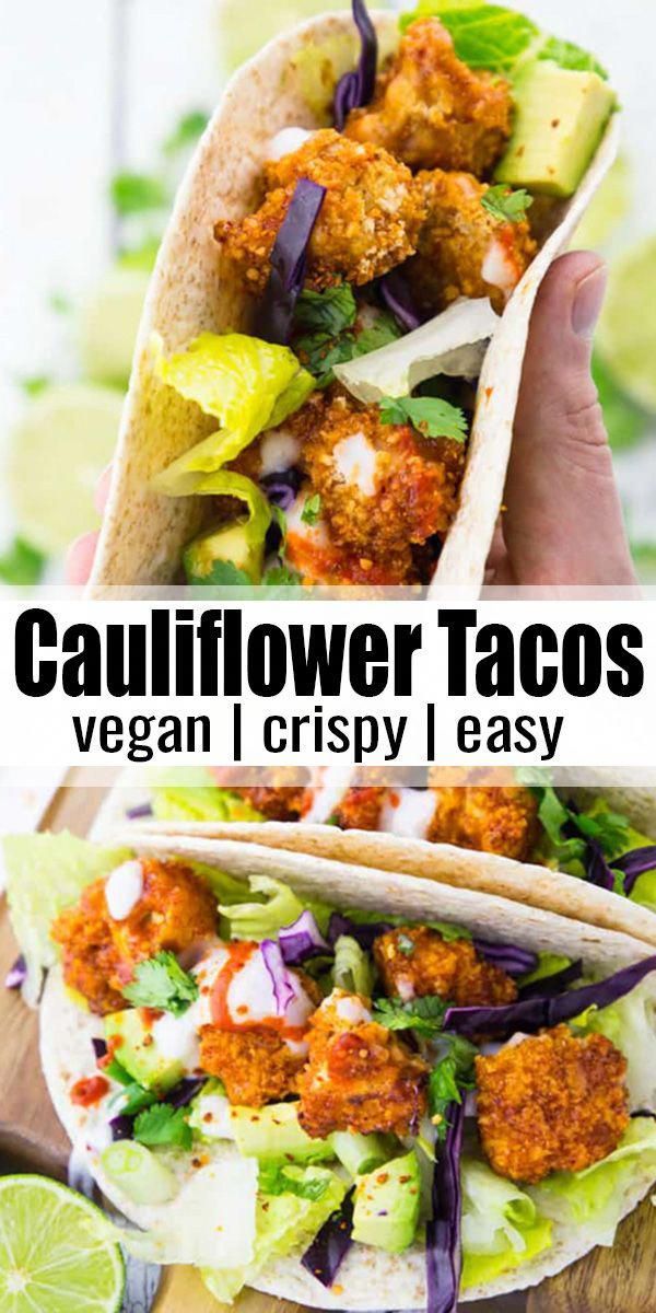 Vegan Cauliflower Tacos -   19 dinner recipes for family vegetarian ideas
