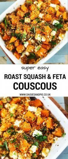 Roast Squash and Feta Couscous -   19 dinner recipes for family vegetarian ideas