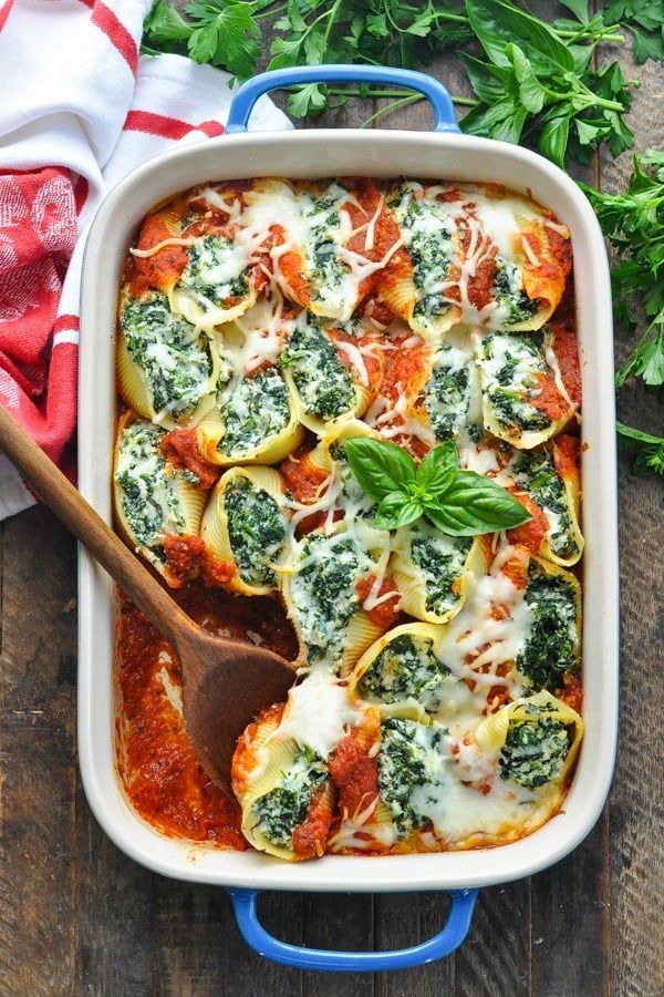 Spinach Stuffed Shells -   19 dinner recipes for family vegetarian ideas