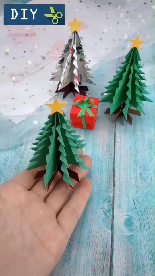 Beautiful Christmas pine Origami -   19 diy christmas decorations easy paper ideas