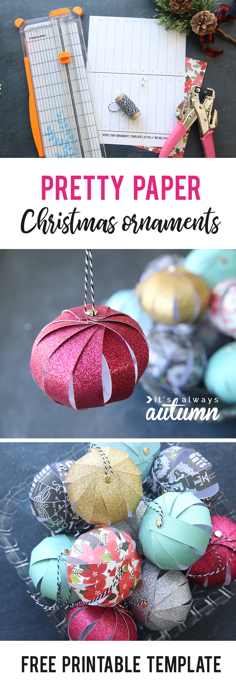 Easy paper strip Christmas ornaments kids can make! - It's Always Autumn -   19 diy christmas decorations easy paper ideas