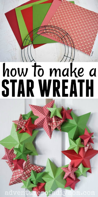 DIY Star Wreath -   19 diy christmas decorations easy paper ideas