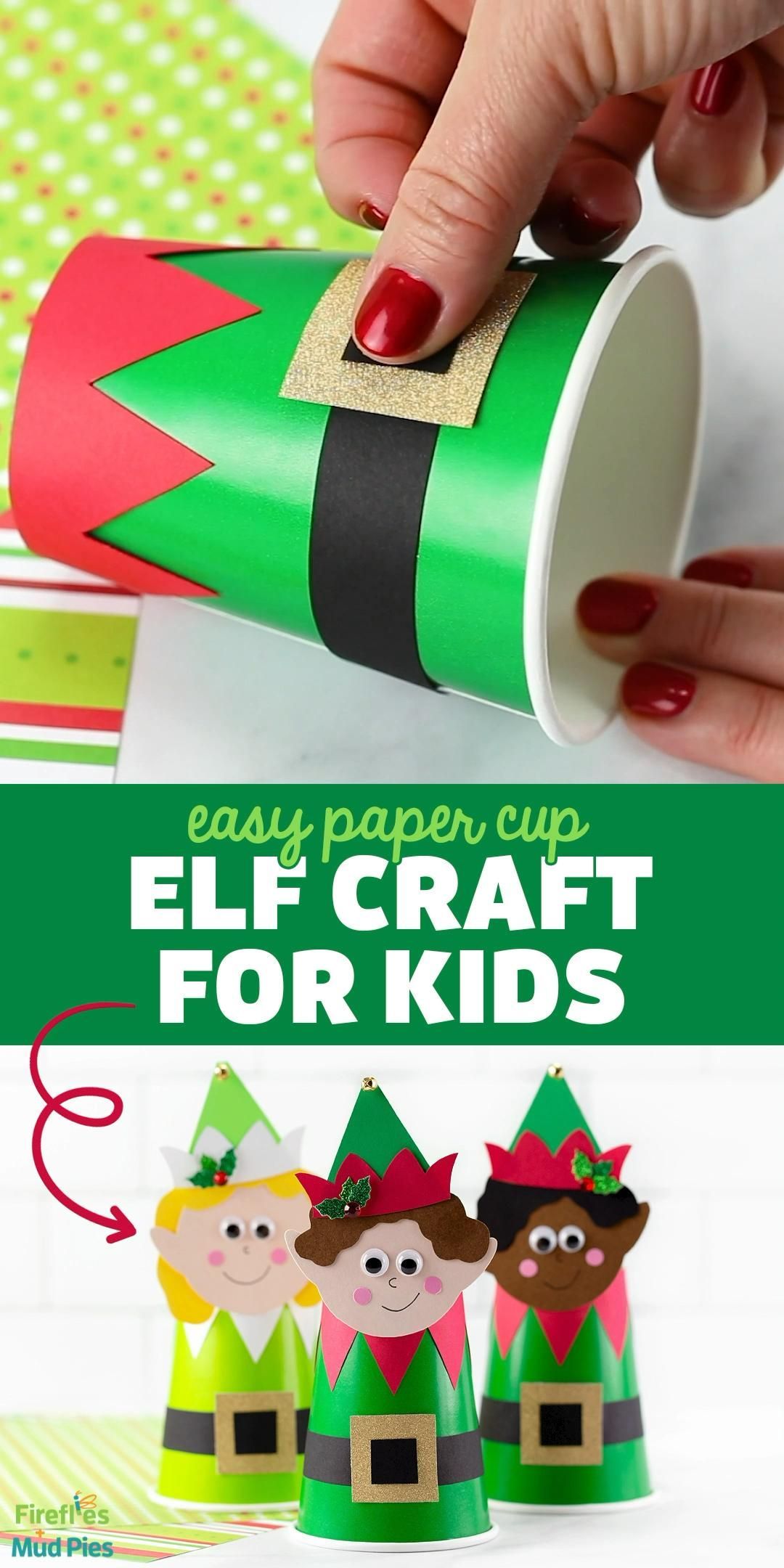 Easy Paper Cup Elf Craft for Kids -   19 diy christmas decorations for kids paper ideas