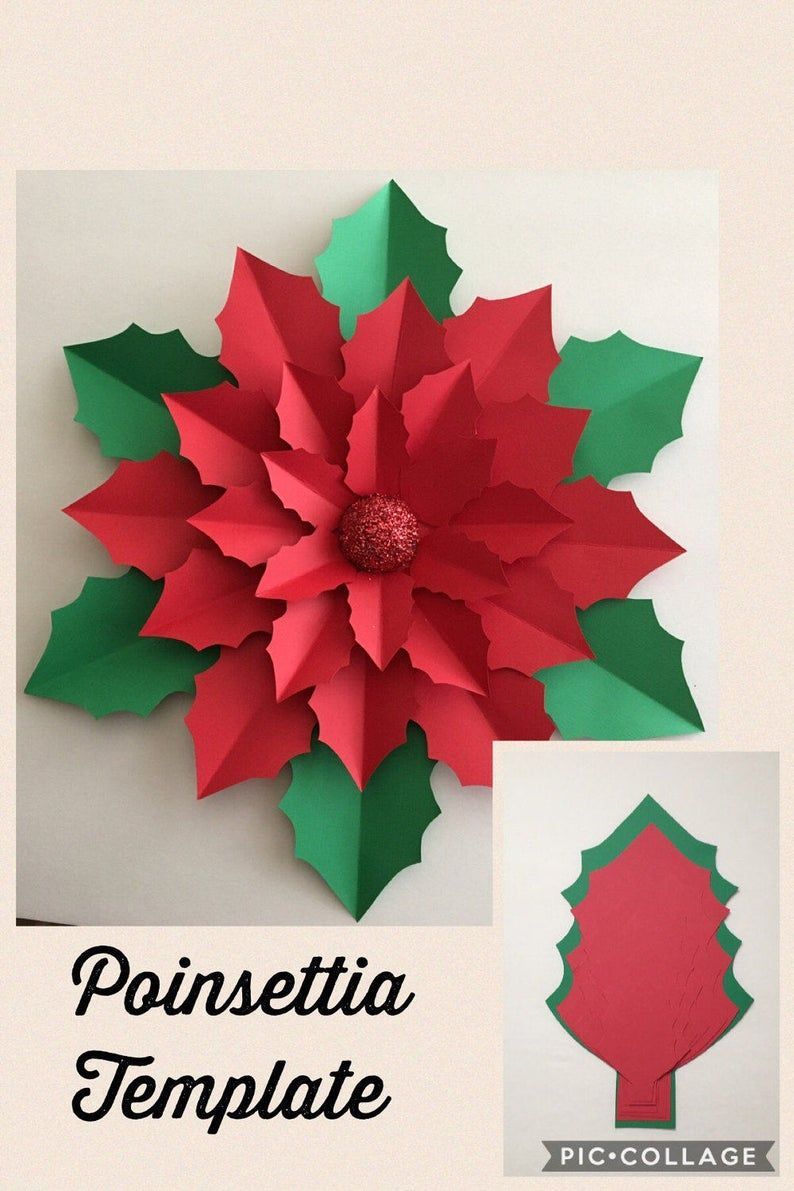 PDF Poinsettia Template -   19 diy christmas decorations for kids paper ideas