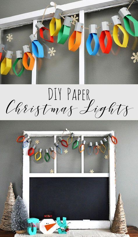 Christmas Lights Paper Garland — Doodle and Stitch -   19 diy christmas decorations for kids paper ideas