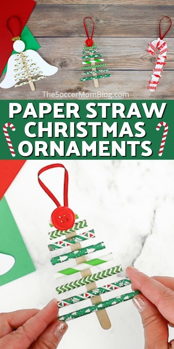 Paper Straw Christmas Ornaments -- 3 Cute & Easy Designs -   19 diy christmas decorations for kids paper ideas