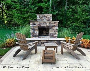 DIY Outdoor Fireplace Construction Plan - Fireplace and Voids -   19 diy Outdoor fireplace ideas