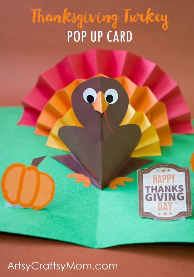DIY Thanksgiving Turkey Pop Up Card -   19 diy thanksgiving cards easy ideas