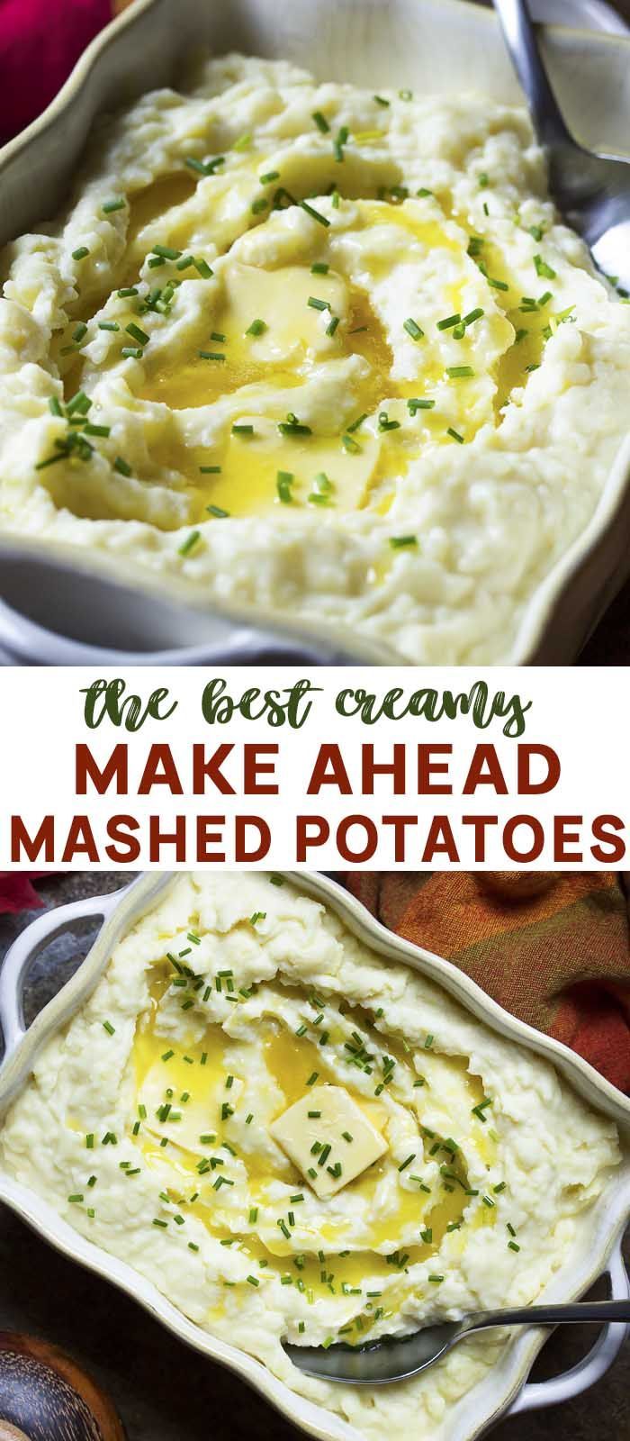 Creamy Make Ahead Mashed Potatoes - Just a Little Bit of Bacon -   19 make ahead sides for thanksgiving ideas