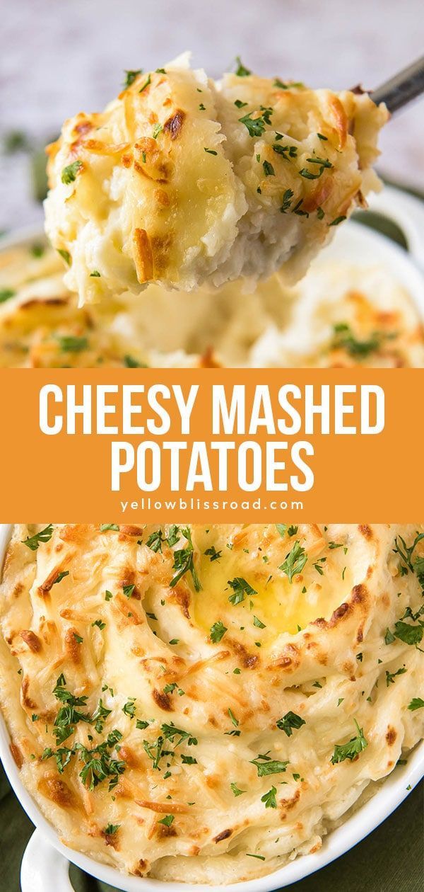 Easy Cheesy Mashed Potatoes Recipe | YellowBlissRoad.com -   19 make ahead sides for thanksgiving ideas