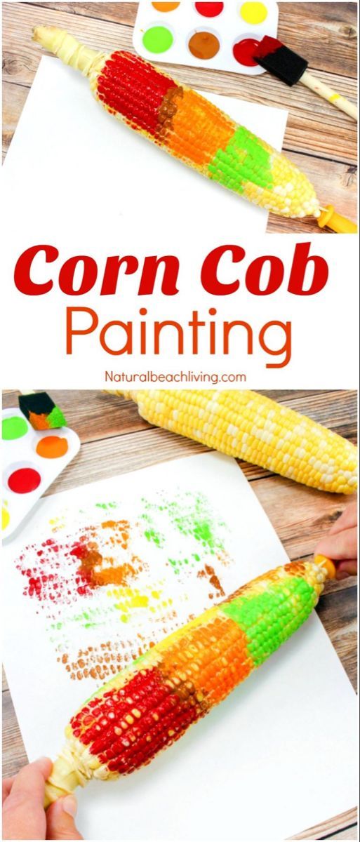 Corn on the Cob Craft Painting for Kids - Thanksgiving Arts and Crafts - Natural Beach Living -   19 thanksgiving crafts for preschoolers fun ideas