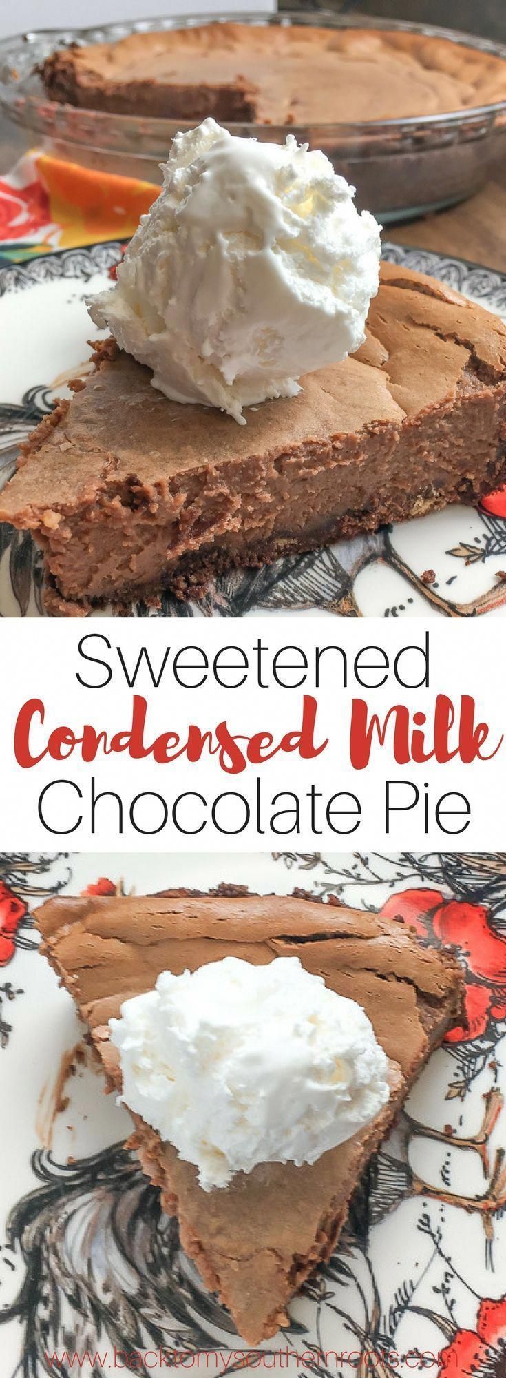 Sweetened Condensed Milk Chocolate Pie -   19 thanksgiving desserts easy chocolate ideas