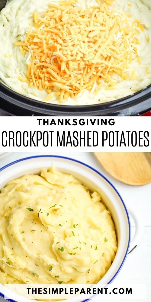 Crock Pot Garlic Mashed Potatoes with Cheddar Cheese -   19 thanksgiving side dishes crockpot ideas